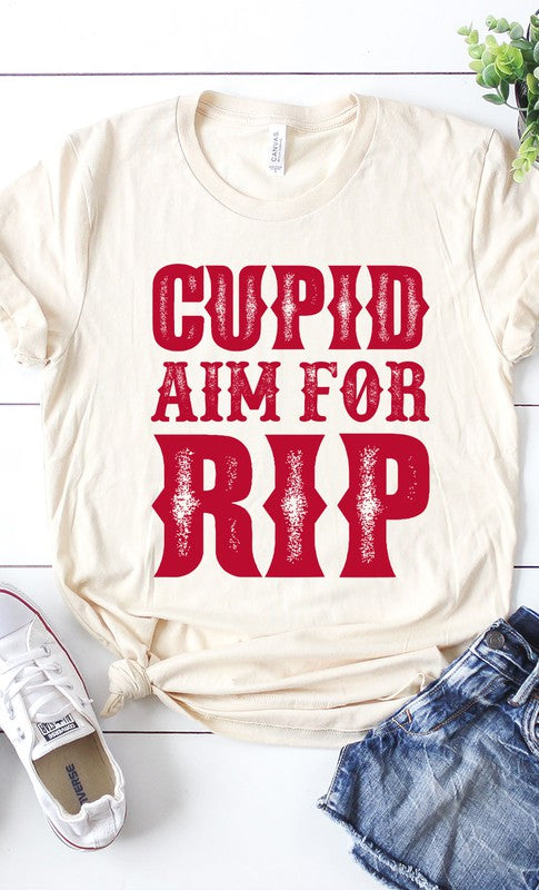 Cupid Aim For RIP Graphic Tee T-Shirt PLUS