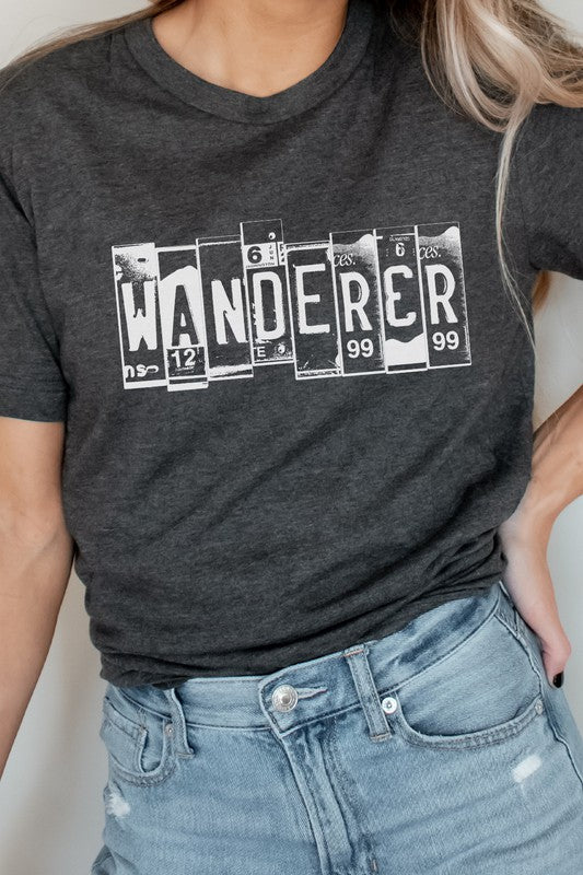 Wanderer License Plate Road Tripping Graphic Tee