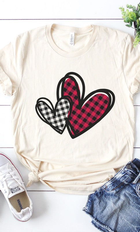 Plaid Heart Graphic Tee PLUS