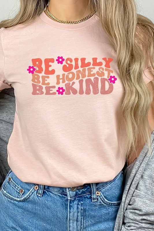 Floral Be Silly Be Honest Be Kind PLUS Graphic Tee T-Shirt