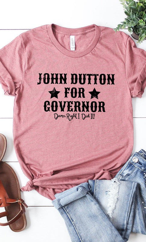 John Dutton For Governer Graphic Tee T-Shirt