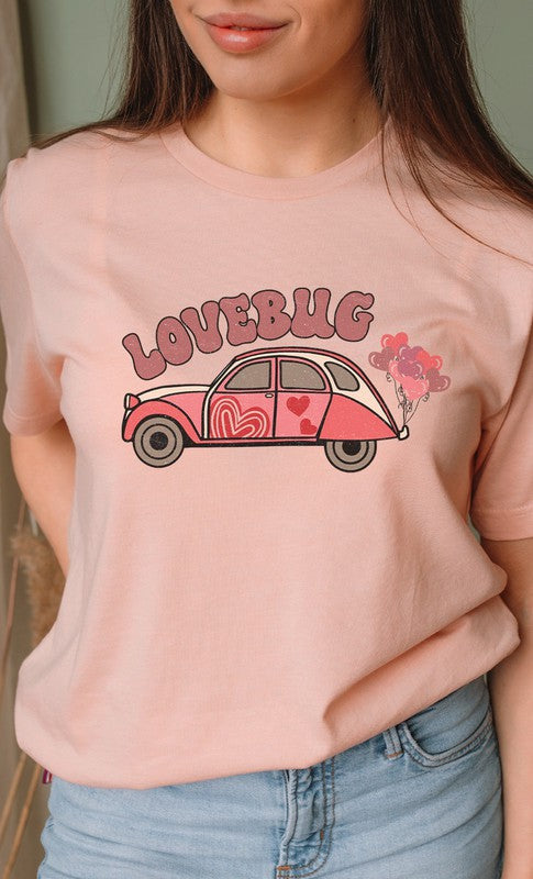 Heart Balloon LoveBug Valentines Day Graphic Tee