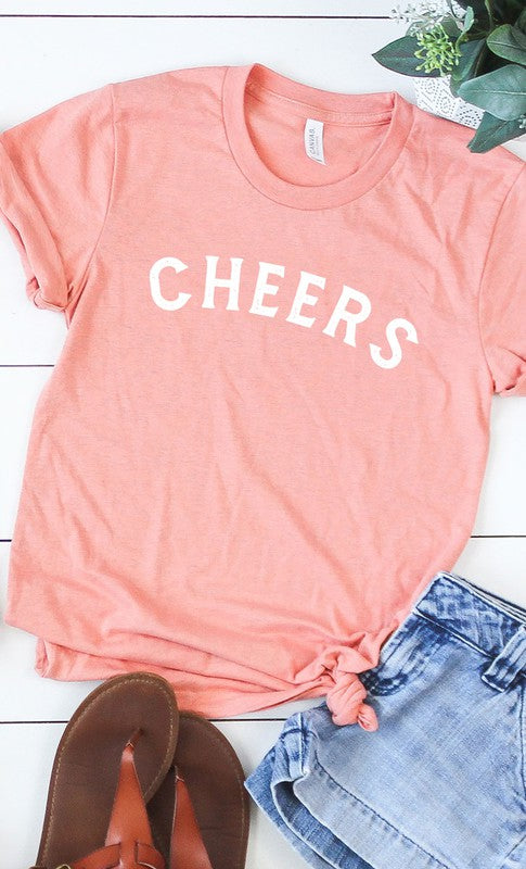 Distressed Cheers Graphic Tee T-Shirt