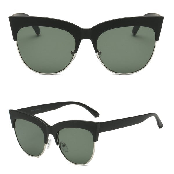 Women Half Frame Cat Eye Sunglasses