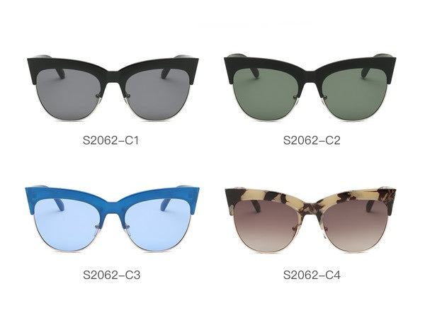 Women Half Frame Cat Eye Sunglasses