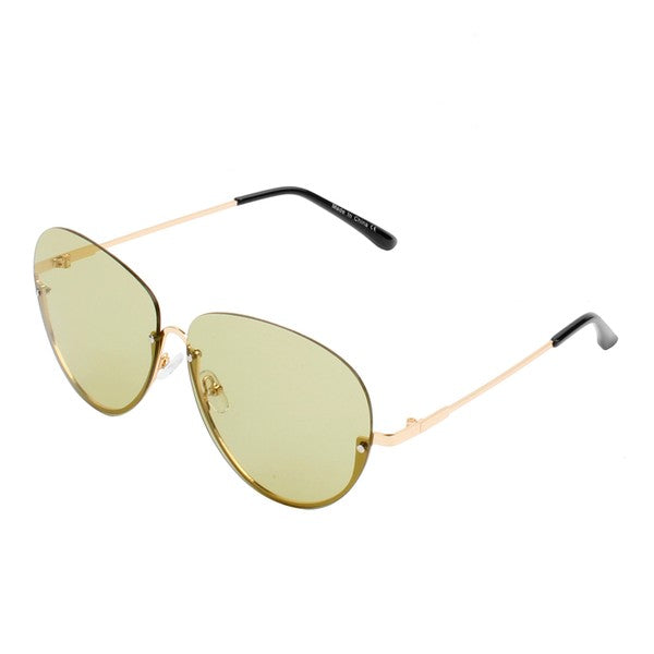 Half Frame Fashion Aviator Sunglasses