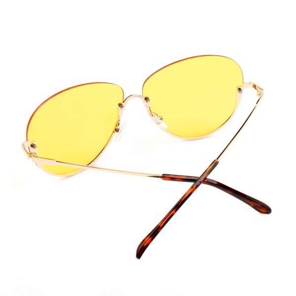 Half Frame Fashion Aviator Sunglasses