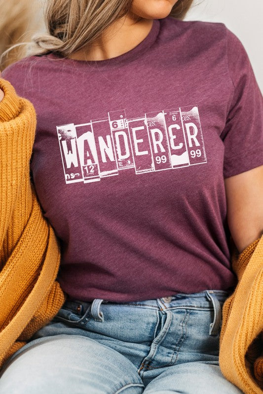 Wanderer License Plate Road Tripping Graphic Tee