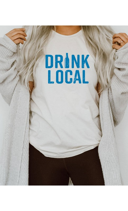 Retro Drink Local Graphic Tee T-Shirt PLUS