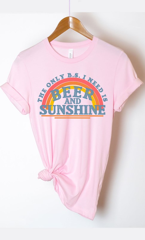 Beer and Sunshine Rainbow Graphic Tee T-Shirt