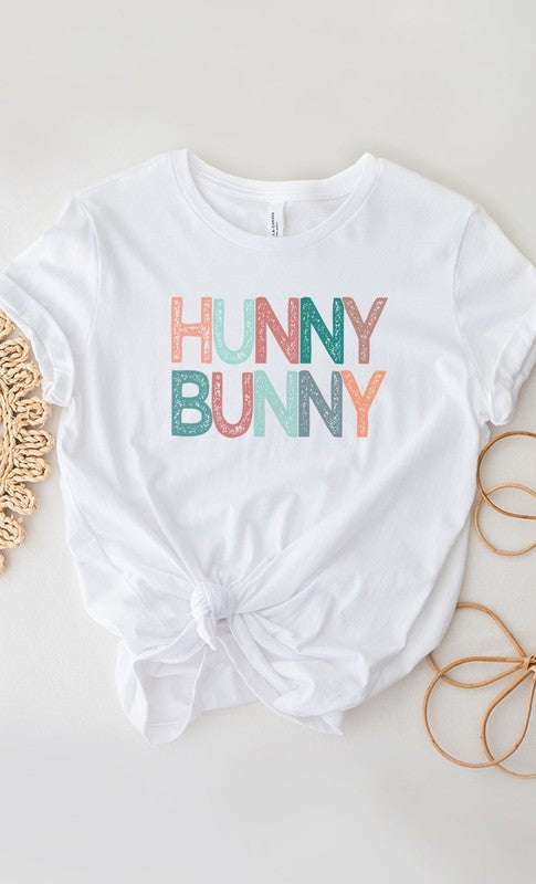 Multicolor Pastel Hunny Bunny Graphic Tee T-Shirt