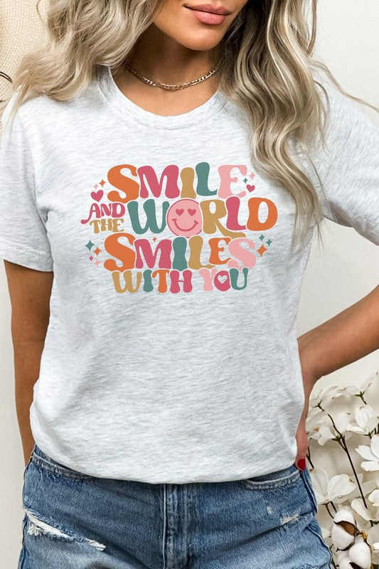 Smile And The World Smiles With You Graphic Tee T-Shirt