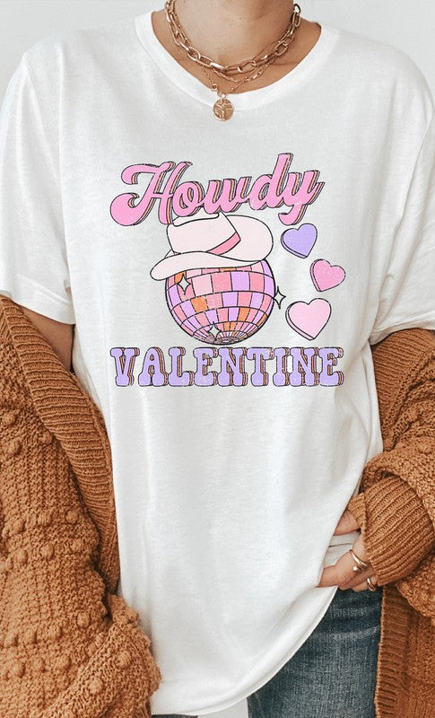 Western Disco Ball Heart Valentine Graphic Tee