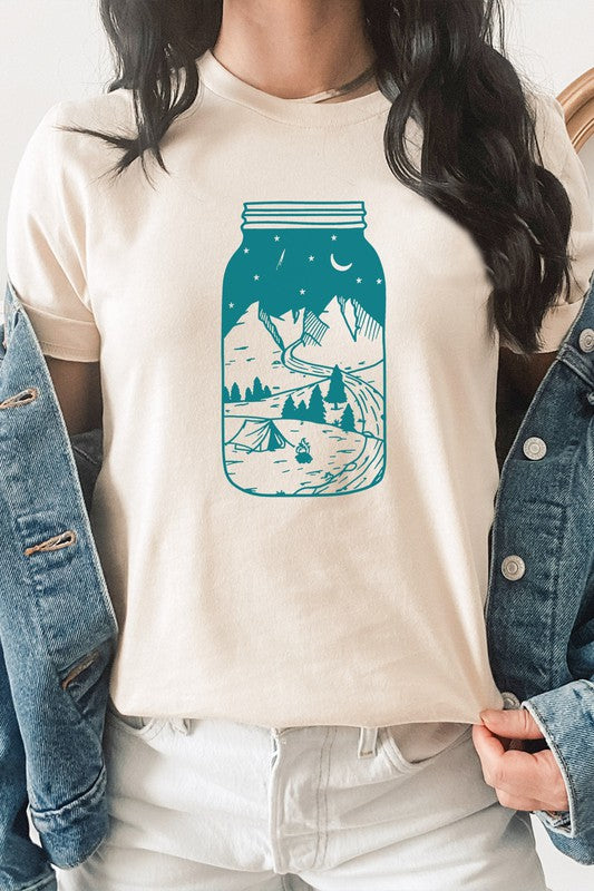 Summer Night Adventure in Mason Jar Graphic Tee T-Shirt