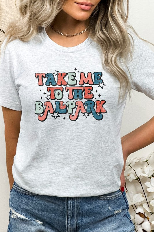 Retro Take Me To The Ballpark Baseball Graphic Tee T-Shirt