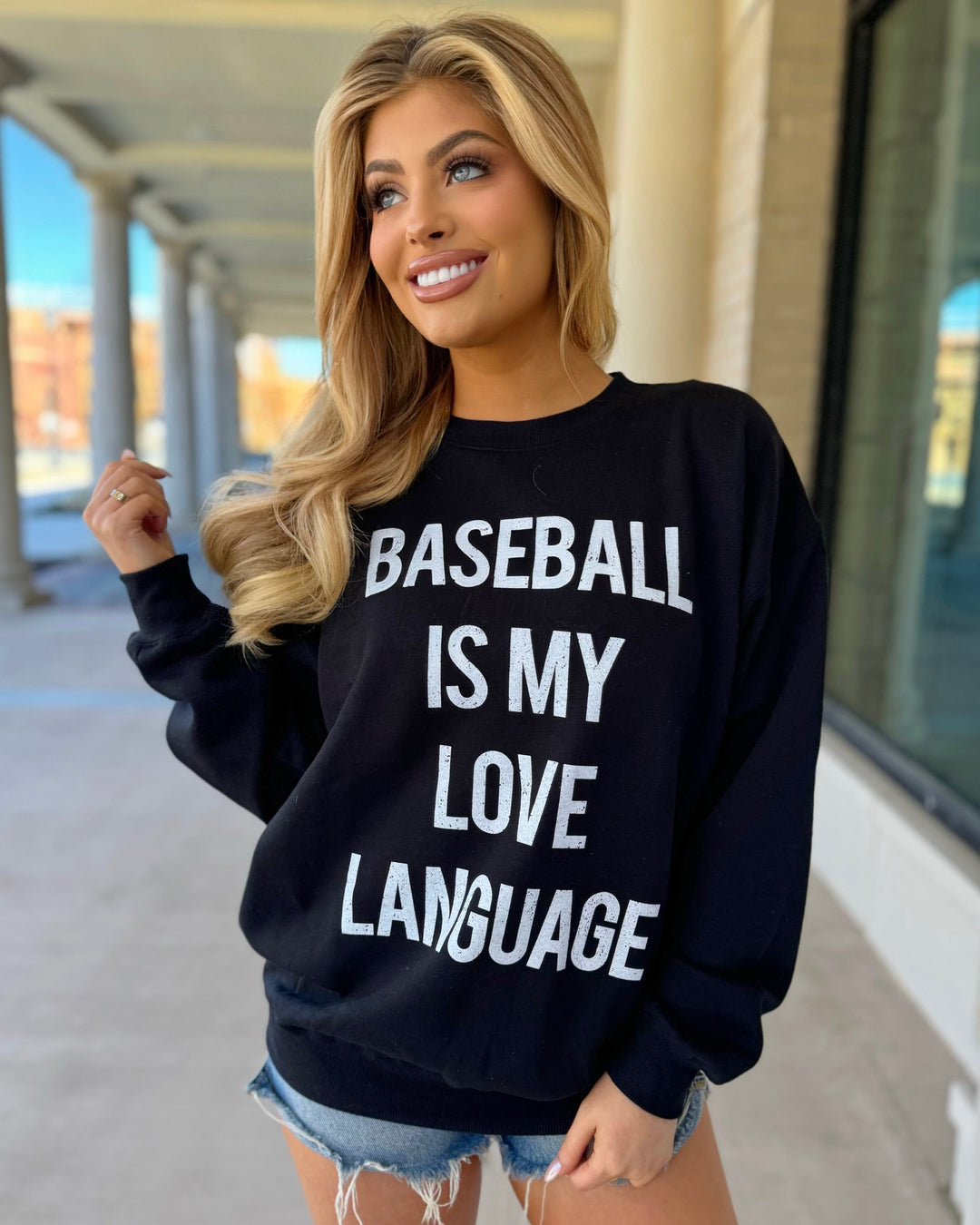 Baseball Is My Love Language Plush Sweatshirt