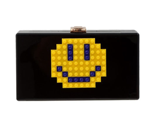 Pixelated Smiley Face Clutch Evening Bag