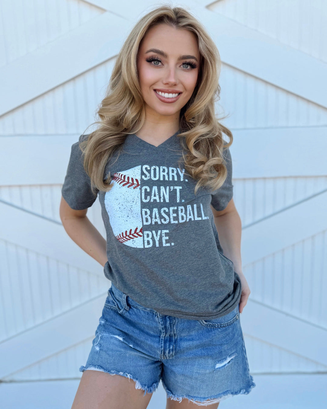 V-Neck SORRY. CAN’T. BASEBALL. Comfy Basic Tee