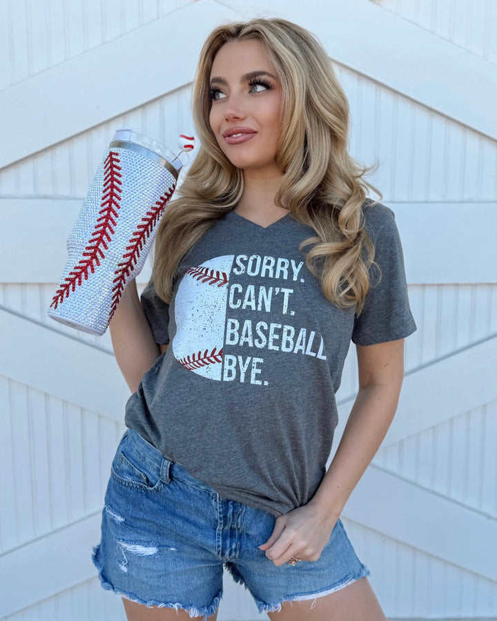 V-Neck SORRY. CAN’T. BASEBALL. Comfy Basic Tee