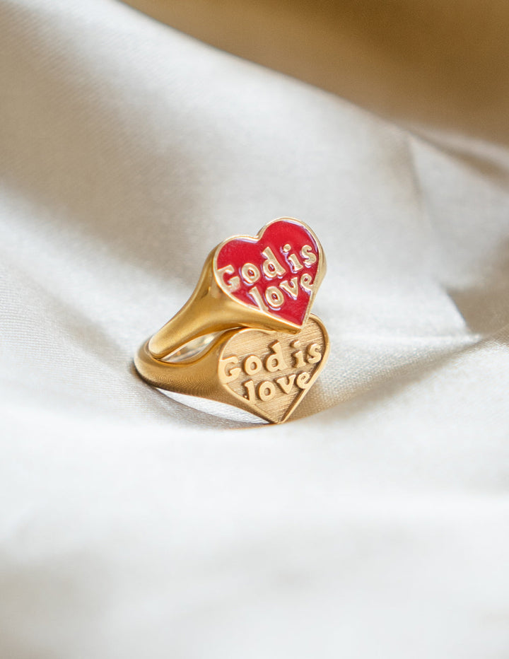 Gold God is Love Ring