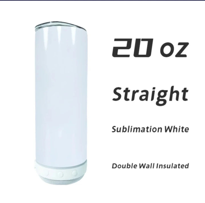 כוס רמקול בלוטות' 20oz Sublimation Glow In Dark Blank. כוסות מוזיקה עם מכסה, רמקול וקש