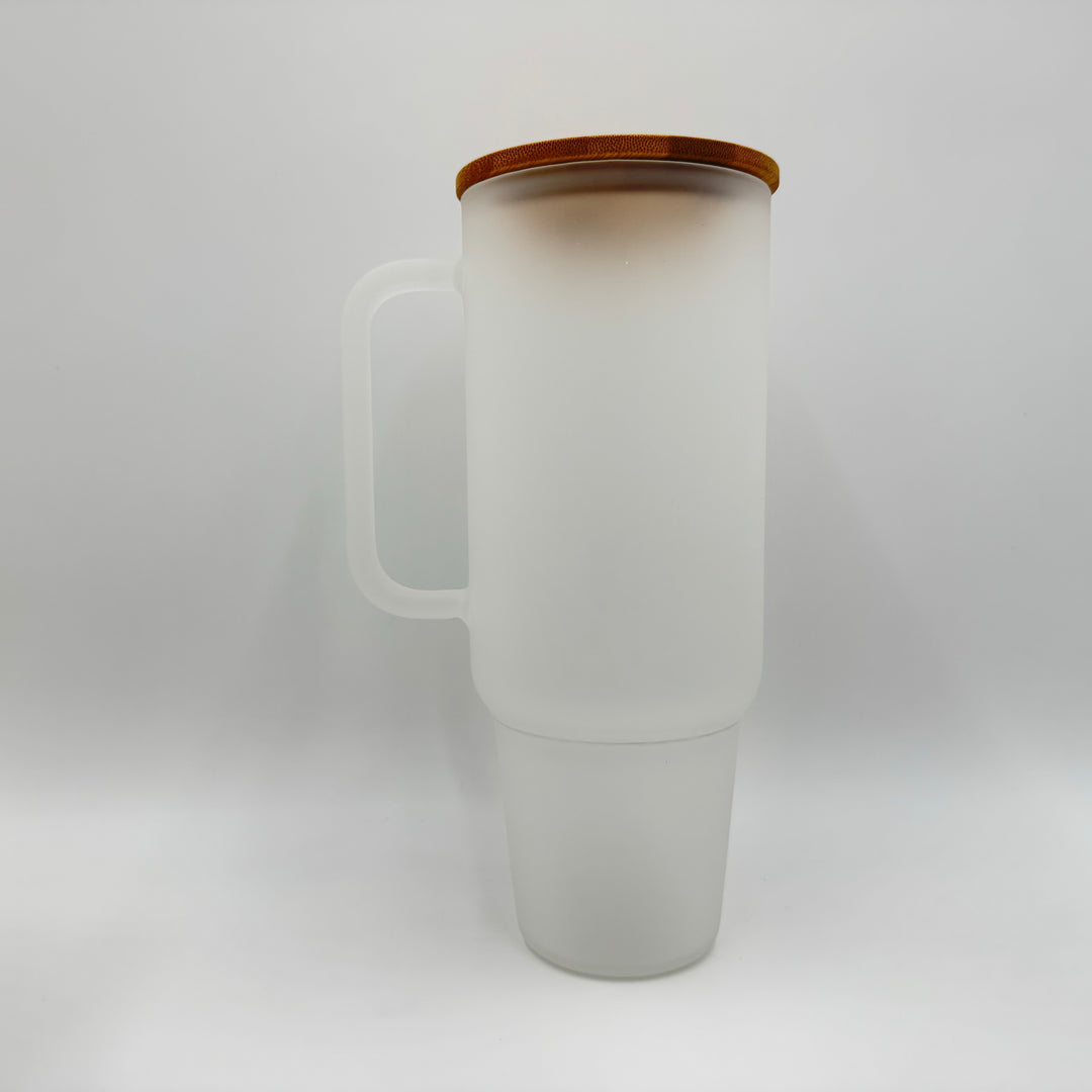 12 Pack 32oz or 40oz Blank Sublimation Clear or Frost Glass Tumbler with Handle