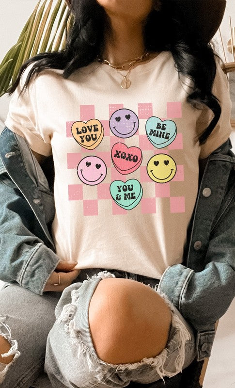 Valentines Heart Candy Checker PLUS Graphic Tee