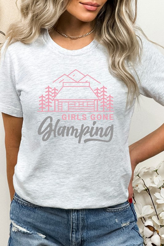 Girls Gone Glamping Girls Trip Cabin Graphic Tee T-Shirt