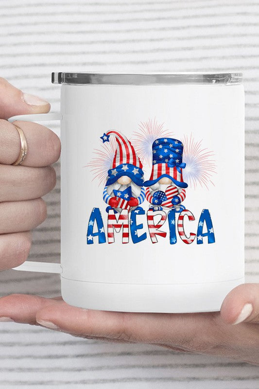 Patriotic America Gnomes Travel Mug