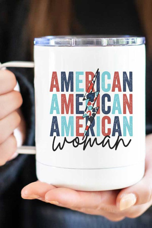 American Woman Patriotic Bolt Travel Mug