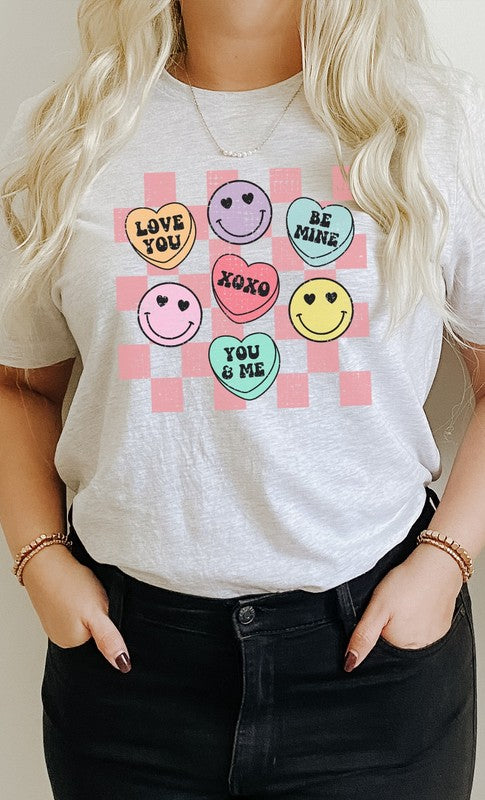 Valentines Heart Candy Checker PLUS Graphic Tee