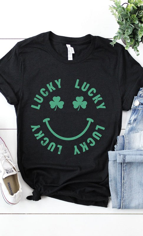 Retro Lucky Smiley Graphic Tee T-Shirt PLUS