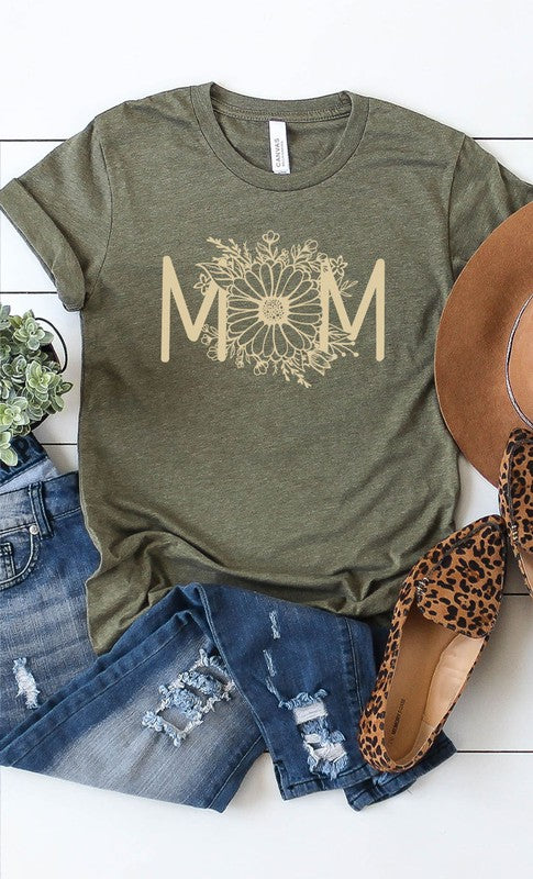 Boho Floral Mom Graphic Tee T-Shirt