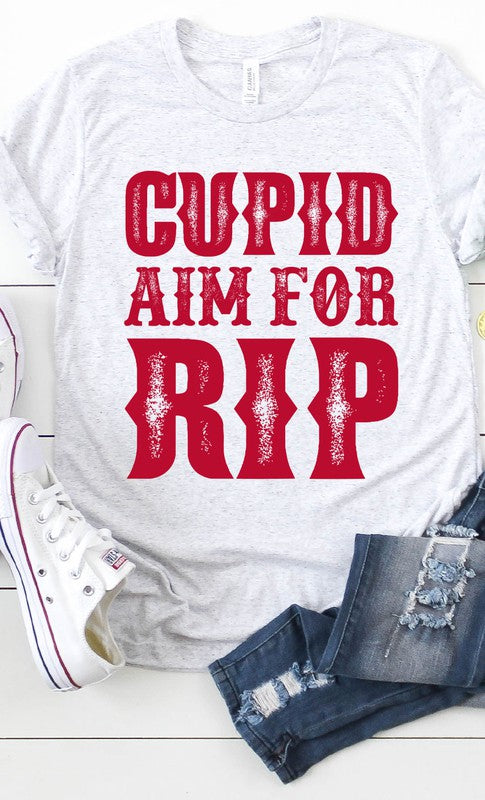 Cupid Aim For RIP Graphic Tee T-Shirt