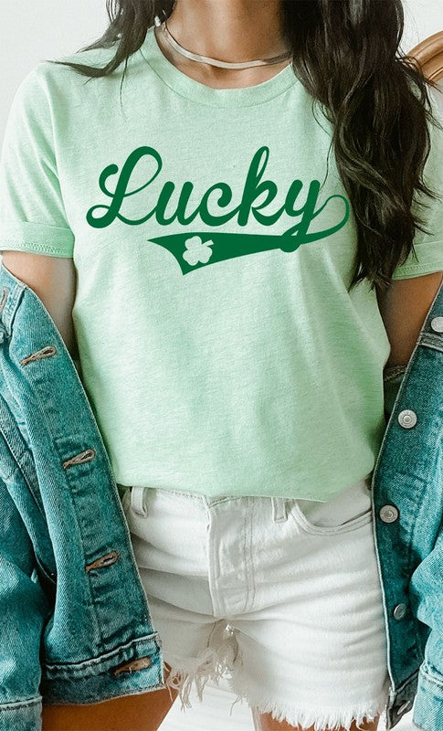 Vintage Lucky with Shamrock PLUS SIZE Graphic Tee