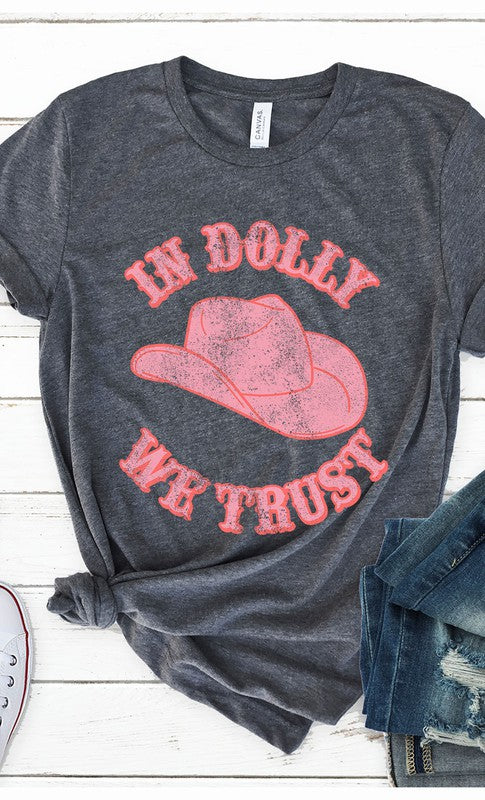 Retro In Dolly We Trust Hat Graphic Tee T-Shirt PLUS