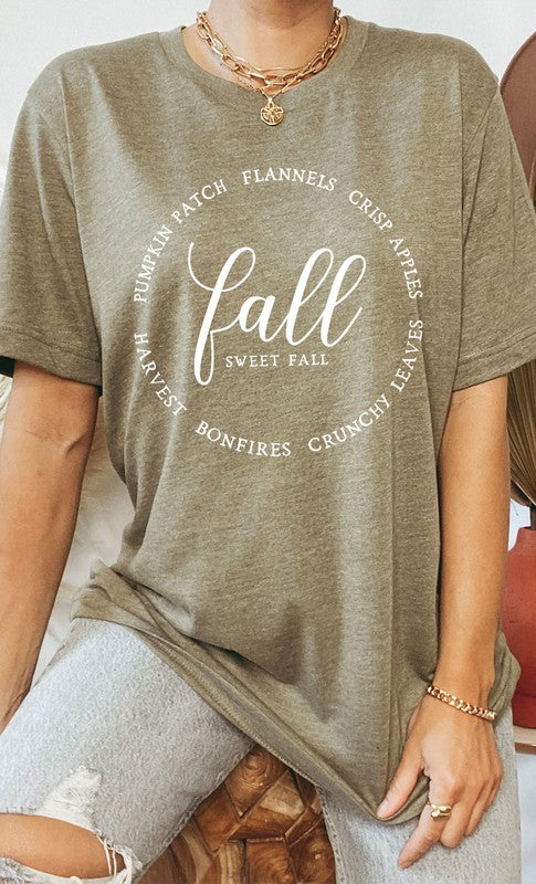 Fall Favorites Circle Graphic Tee T-Shirt