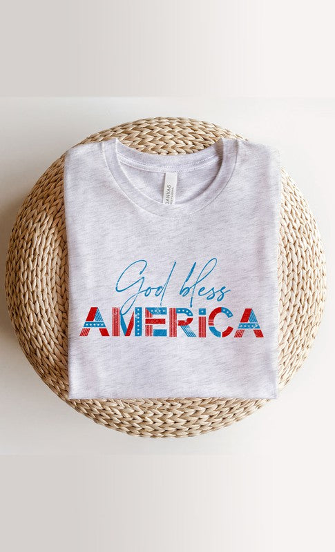 God Bless America Graphic Tee T-Shirt PLUS