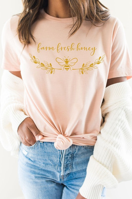 Farm Fresh Honey Bee Decor Graphic Tee