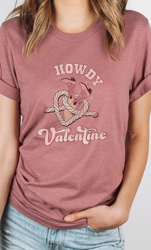 Howdy Valentine Cowboy Boots PLUS SIZE Graphic Tee T-Shirt