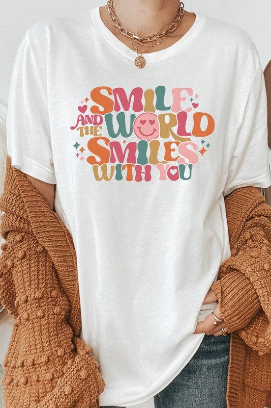 Smile And The World Smiles With You Graphic Tee T-Shirt