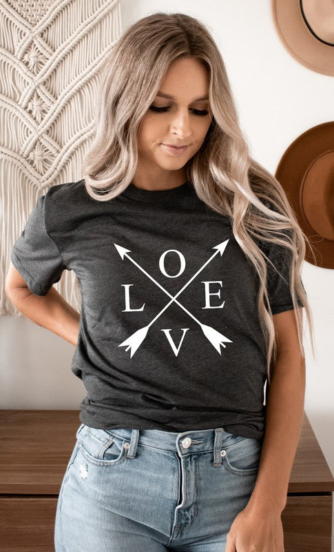 Love Arrows Valentines Day Graphic Tee T-Shirt