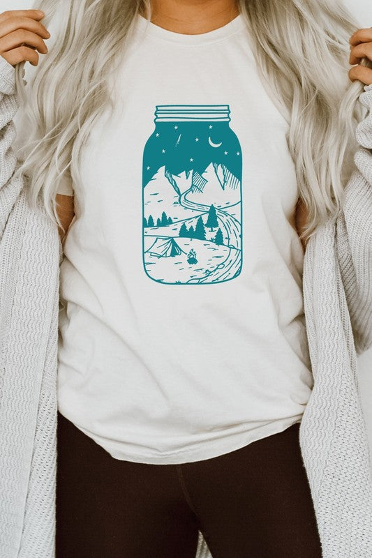 Summer Night Adventure in Mason Jar Graphic Tee T-Shirt