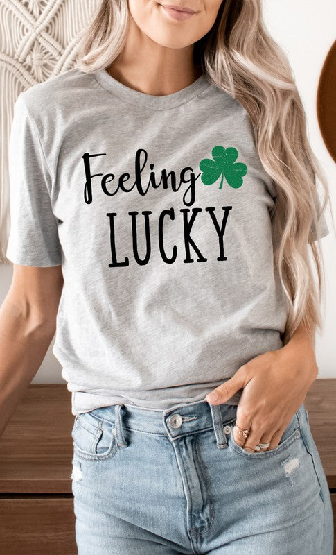 Feeling Lucky Shamrock PLUS SIZE Graphic Tee T-Shirt