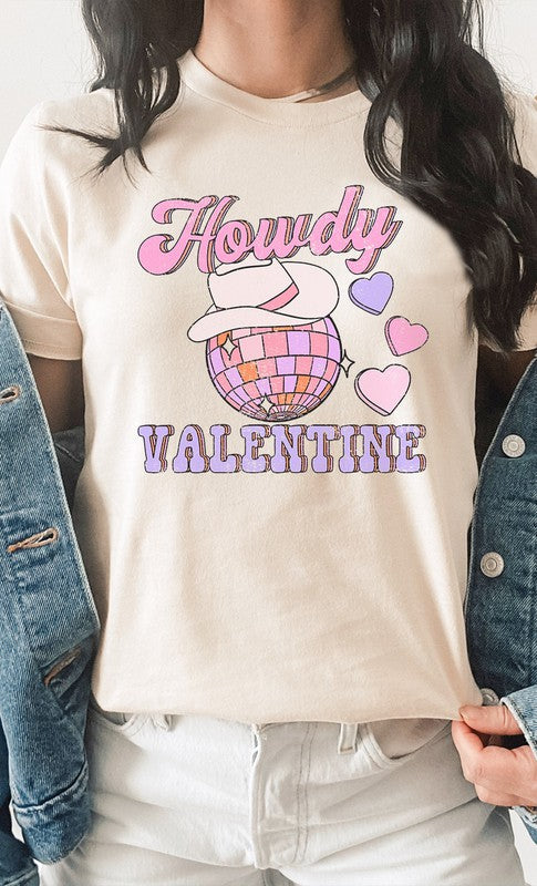 Western Disco Ball Heart Valentine Graphic Tee