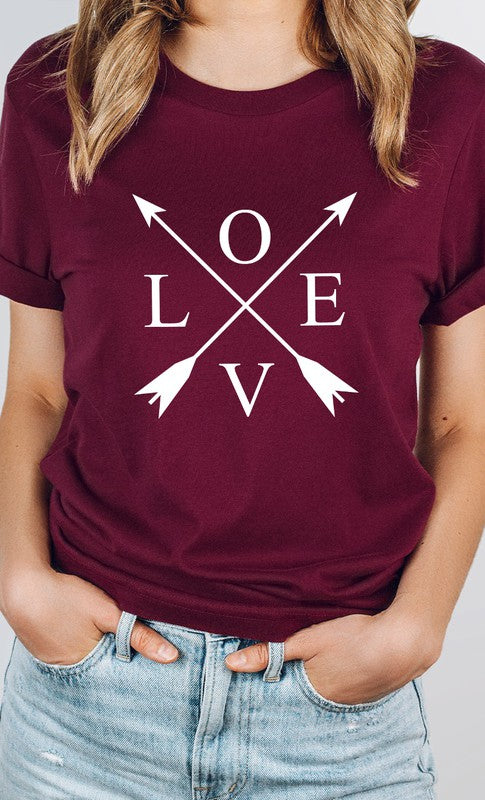 Love Arrows Valentines Day Graphic Tee T-Shirt