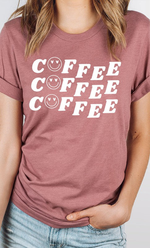 Smiley Coffee Graphic Tee T-Shirt