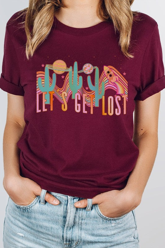 Lets Get Lost Desert Space Groovy Graphic Tee