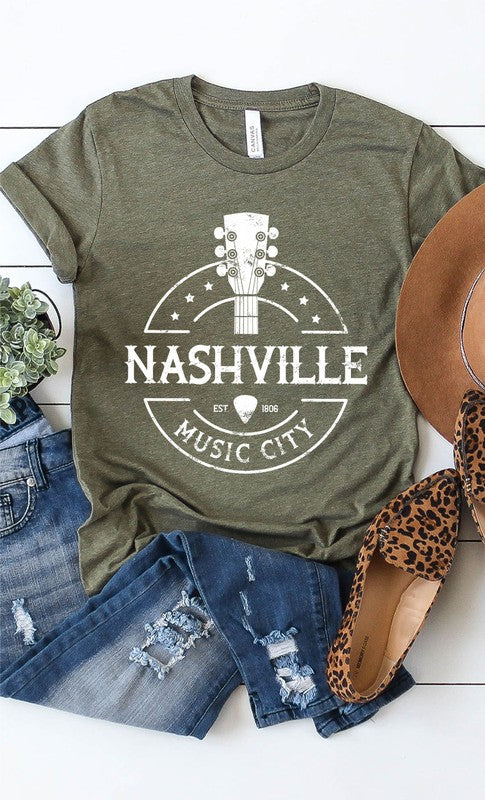 Nashville Music City Graphic Tee T-Shirt