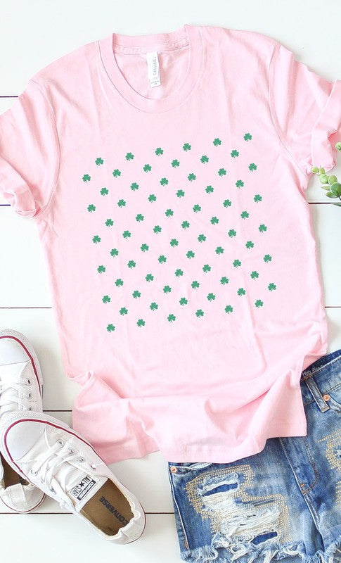 Clover Pattern Graphic Tee T-Shirt PLUS